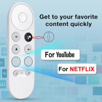G9N9N Remote Control Bluetooth-Compatible Voice Set-Top Box Remote Control Remote Controller for Google TV Chromecast 4K Snow