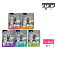 【Seeds 聖萊西】Puffy帕菲-Nee泥泥愛貓肉泥條（7gX10入）包*12包組(貓肉泥/貓零食)