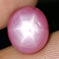 Natural Ruby Star Batu Permata Merah Muda Oval Cabochon 7.20ct dari Mozambique Cocok untuk Perhiasan