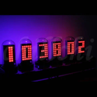RGB Creative Analog glow tube clock WIFI dot matrix cool DIY LED retro boyfriend gift for children manual training