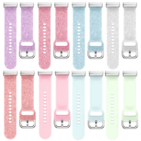 Watchband for Fitbit Versa 4 Strap Fitbit Sense 2 Band Glitter Luminous Silicone Wristband for Fitbi