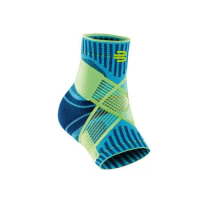 BAUERFEIND 專業運動支撐帶型護踝-左腳-護具 保爾範 德國製 水藍螢光綠