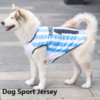 Breathable Dog Sport Jersey Spring Stripe Medium Dog Vest 4XL/5XL/6XL Large Puppy T-Shirts Apparel