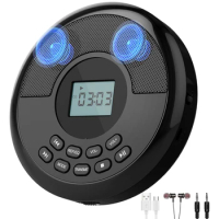 portable cd player with bluetooth rechargeable discman with speakers walkman cd player with USB blue