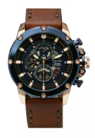 Alexandre Christie ALEXANDRE CHRISTIE AC 6564 ROSEGOLD BLUE BROWN LEATHER MCLURBU