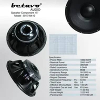 Speaker Komponen betavo 15 inch B15-W410 voice coil 4 inch