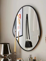 掛鏡壁鏡半身鏡 不規則半身鏡桌面免打孔貼墻鏡子掛墻洗手間裝飾鏡自粘鏡子家用