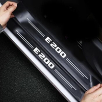 For Mercedes Benz E200 Car Door Threshold Sill Protective Scuff Plate Carbon Fiber Rear Trunk Bumper Guard Decals Accessories