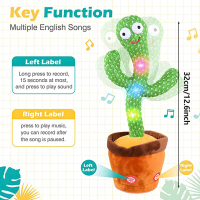 Cactus Toy Plush Talk Kaktus Bercakap Dancing Cactus Talking Cactus Toys Song cactus dance Electric 
