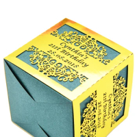 Wedding Gift Idea Product Laser Cut Door Gift Cube Sleeve Favor Candy Box