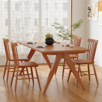 設計師工作原木鯨魚桌大長桌家用純實木飯桌白蠟木書桌餐廳餐桌