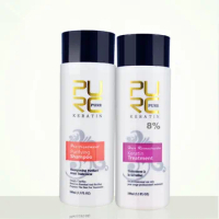 Hair Scalp Treatments Orange Shampoo and Purple 8% Keratin Treatment Hair Conditioner Hair Repair Keratin Repair Set Beauty