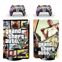 Grand Theft Auto V GTA 5 PS5 Standard Disc Skin Sticker Decal Cover for PS5 Disk Console and 2 Controllers Skins Vinyl