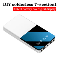 DIY 18650 Power Bank Shell Mobile Phone Power Bank With LED Light No Soldering Storage Box External Battery Pack PowerBank Case