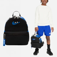 【NIKE 耐吉】後背包 Brasilia JDI Mini Backpack 兒童款 黑 藍 多夾層 書包 雙肩包(FZ7259-010)