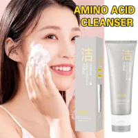 100g Amino Acid Face Cleanser Moisturizing Deep Cleansing Brightening Care Shrink Mousse Oil Skin Cleansing Pores Control C2T3