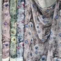 Kain Sifon Motif Print Bunga Tulip Halus Transparan - Model Terbaru