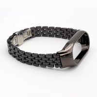 Wristband mi band 8 7 6 5 strap ceramic for Xiaomi Mi band 4 strap bracelet Mi band 3 luxury stainless steel metal accessories