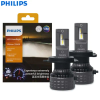 Philips LED H4 9003 Ultinon 3500R High Power 30W 2500LM Car Headlight 6500K White High Lumen Watt LED Lamps P43t LUM11342U3500X2