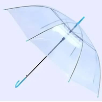 PAYUNG KOREA STYLE TRANSPARAN / PAYUNG STYLE KOREA / PAYUNG POLOS Biru Transparan