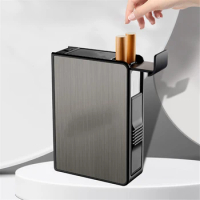 Portable Automatic Cigarette Case Waterproof Metal Cigarette Box 20pcs Capacity Cigarette Holder Case Not Lighter Gadget For Men