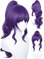 Purple Ponytail Wig with Bangs Asahina Mafuyu Cosplay Wigs 23.6'' Long