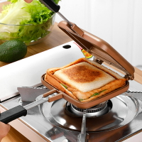 鑄鐵三明治吐司面包模具戶外雙面日式鍋夾鋁合金不粘烤盤模具早餐