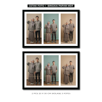 [BISA COD] PAKET 2 PCS CETAK FOTO KOLASE 3 FOTO FULL BINGKAI UKURAN 20 X 30 CM