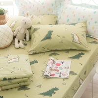 OLIVIA  淘氣恐龍 綠 標準雙人床包美式枕套三件組  200織精梳純棉 台灣製
