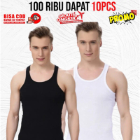 10PCS Singlet Kaos Dalam Pria Dewasa 100RIBU Kutang Cowok Remaja SALUR Polyster