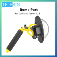 TELESIN For DJI Osmo Action 4 3 Dome Port 30m Waterproof Housing For DJI Osmo Action 4 3 Water Sports Accessory