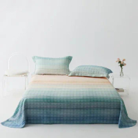 3pcs Healthy Bamboo fiber bed sheets set bed plaid nature fabric Bed linen double bed sheets flat sheet &amp; pillow case bed cover