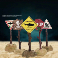 A CUTE  Fish Tank Aquarium Decoration Ornaments Warning Sign Resin Landscaping Ornaments Fish Tank B