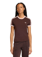 เสื้อยืดผู้หญิง 3 Stripes Slim KC9017 สี Brown / Aurora Coffee / Sandy Pink