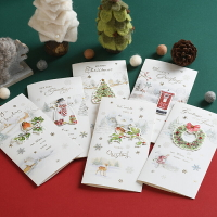 伊和諾 歐風創意圣誕節賀卡立體手工貼花閃粉卡片圣誕卡2004