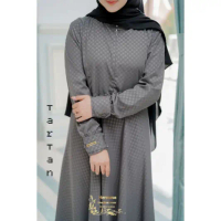 【NEW】 GAMIS EMBOS PREMIUM GAMIS SYARI TARTAN ABU
