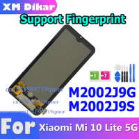 AAA+ OLED Mi 10 Lite 5G Screen Assembly Replacement For Xiaomi Mi 10 Lite 5G M2002J9G M2002J9S Lcd Display Digital Touch Screen