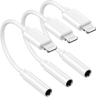 [Apple MFi Certified] iPhone Headphone Adapter 3 Pack Apple Lightning to 3.5 mm Headphone Jack Aux A