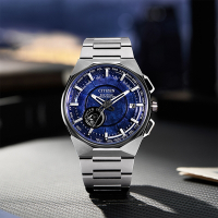 CITIZEN 星辰 Satellite Wave「F100」10週年 GPS定位對時 鈦金屬腕錶-45.4mm藍 CC3097-52L