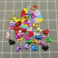 100Pcs 22*25mm Gilding Cloth Heart Padded Appliques Patches DIY Scarf Toy Clothes Sewing Handmade Materials Hair Accessories Art