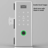Tuya Wifi Sliding Glass Door lock Biometric Fingerprint lock Electric digital Lock Frame Glass door lock wooden door lock