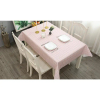 Berkualitas Taplak Meja Makan Anti Air Besar Plastik Kotak /Waterproof Table Cloth - Kotak Pink
