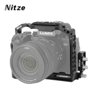 Nitze Cage with HDMI/ USB-C Cable Clamp for Panasonic LUMIX G9 II / S5 II / S5 IIX Camera - T-P05B