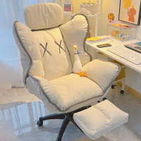 Footrest Ergonomic Office Chair Wheels Extension Luxury Swivel Office Chair Kawaii Comfy Cute Furniture