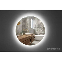 免運 圓形鋁閤金底座款智能浴室鏡浴室衛生間壁式補光衛浴鏡LED鏡子 可開發票
