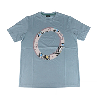 【Paul Smith】斑馬圈圈圖案棉質短袖T恤(淺藍x多色)