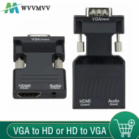 WvvMvv VGA to HDMI-compatible Audio Video Converter 1080P HDMI-compatible To VGA Adapter Cable For PC Laptop to HDTV Projector