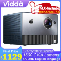 Vidda C1S 4K Projector Triple Laser 3D Projector MEMC HDR 3840x2160 Video Beamer 240Hz 1600Ansi Lumens Proyector For Home Cinema