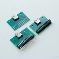 1PCS Type C female head test board USB 3.1 with PCB board 24P female seat connector Double sided forward and reverse insertion
