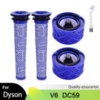 Pre Filter &amp; Post-Motor HEPA Filter Compatible for Dyson V6 DC59 Vacuum Cleaner Parts DY-96674101 &amp; DY-96566101 Replacement